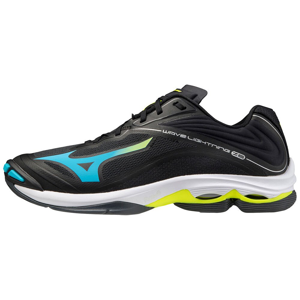 Damske Volejbalove Tenisky Mizuno Wave Lightning Z6 Čierne/Modre Tyrkysové/Žlté Vypredaj KQST07125